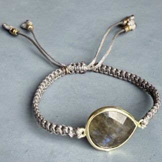 Bracelet macramé labradorite