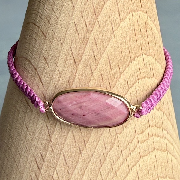 Bracelet macramé rhodonite-1