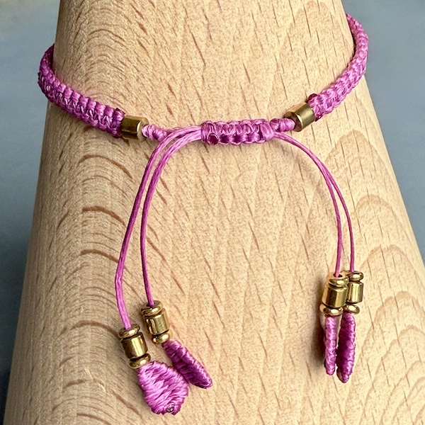 Bracelet macramé rhodonite-2