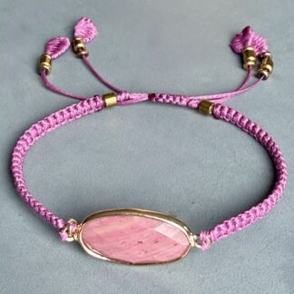 Bracelet macramé rhodonite