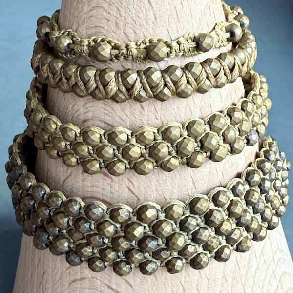 Bracelets macramé hématite bronze