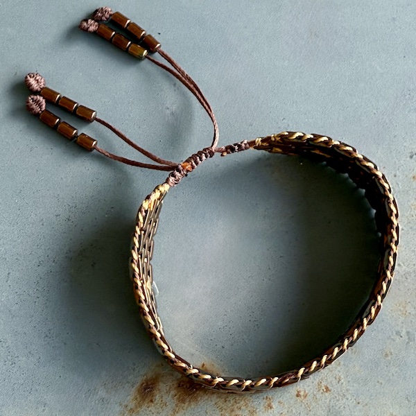 Manchette tissée hématite cuivre-1