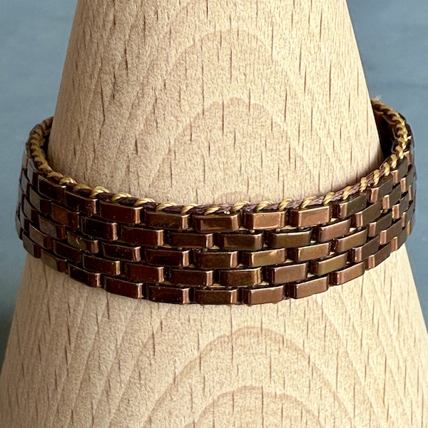 Manchette tissée hématite cuivre-2