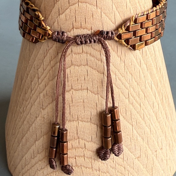 Manchette tissée hématite cuivre-3