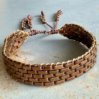 Manchette tissée hématite cuivre-4