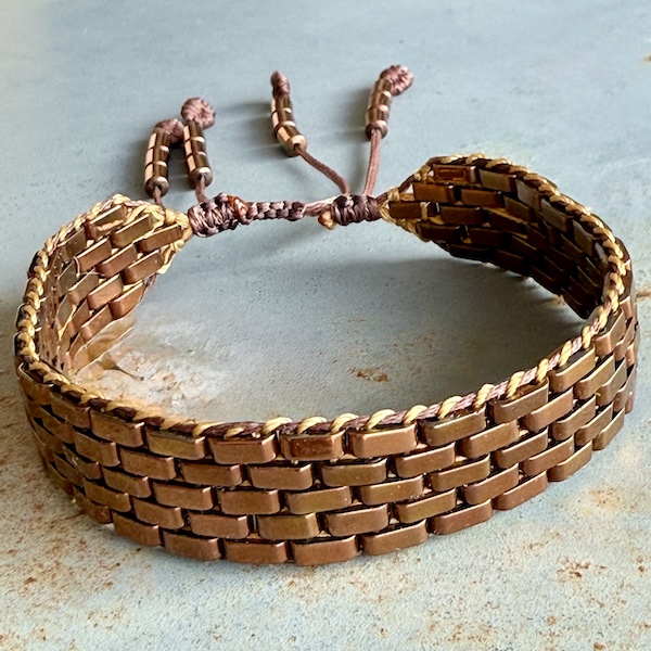 Manchette tissée hématite cuivre-4