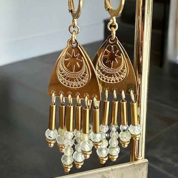 Boucles d'oreilles OWI 1144 en préhnite