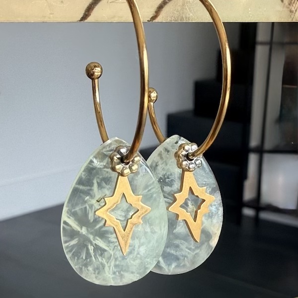 Boucles d'oreilles OWI 1145 en préhnite