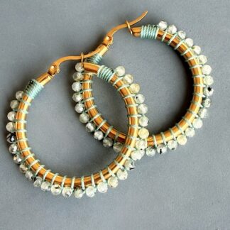 Boucles d'oreilles OWI 1147 créoles en préhnite-1