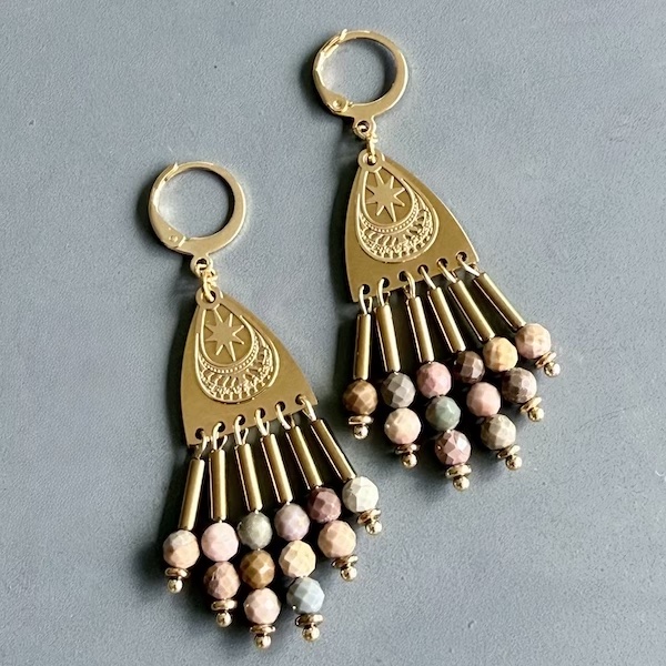 Boucles d'oreilles OWI 1149 en agate pastel-2