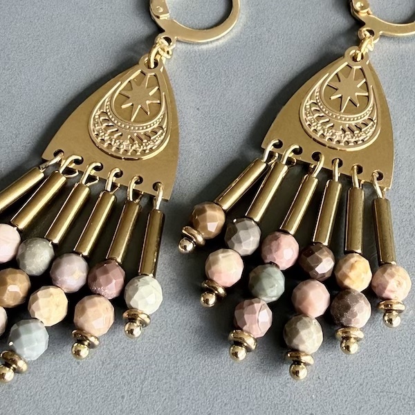 Boucles d'oreilles OWI 1149 en agate pastel-3