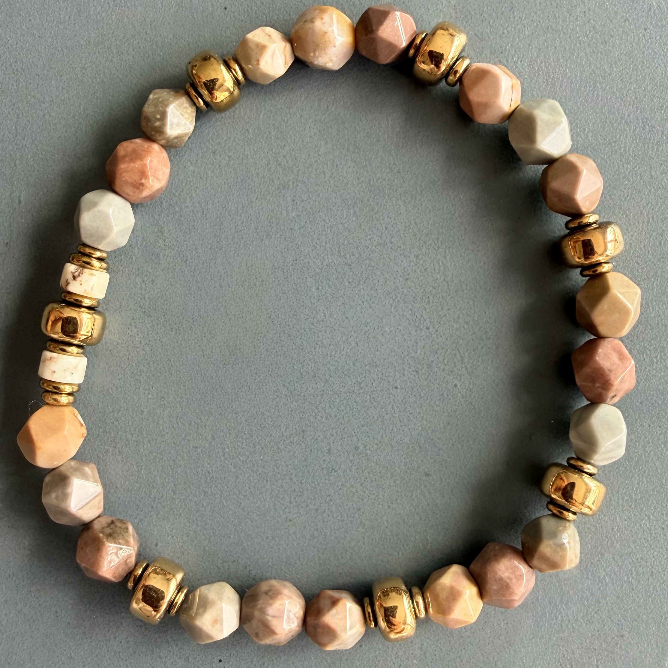 Bracelet en agate pastel-6