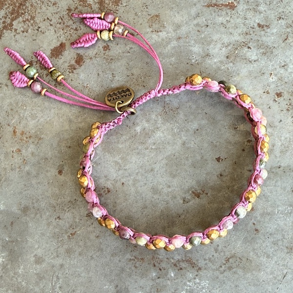 Bracelet macramé 3 rangs tourmaline-1