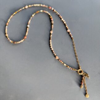 Collier COKATA 75 cm en agate pastel
