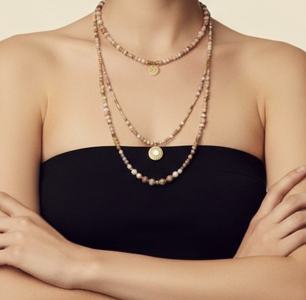 Collier double SLOWLIA 53 et 60 cm en agate pastel – Image 5