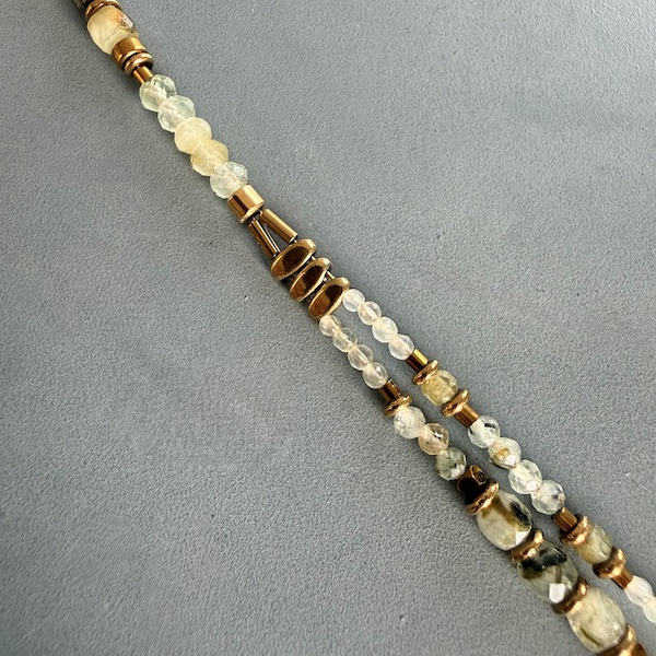 Collier double SLOWLIA 53 et 60 cm en préhnite-2