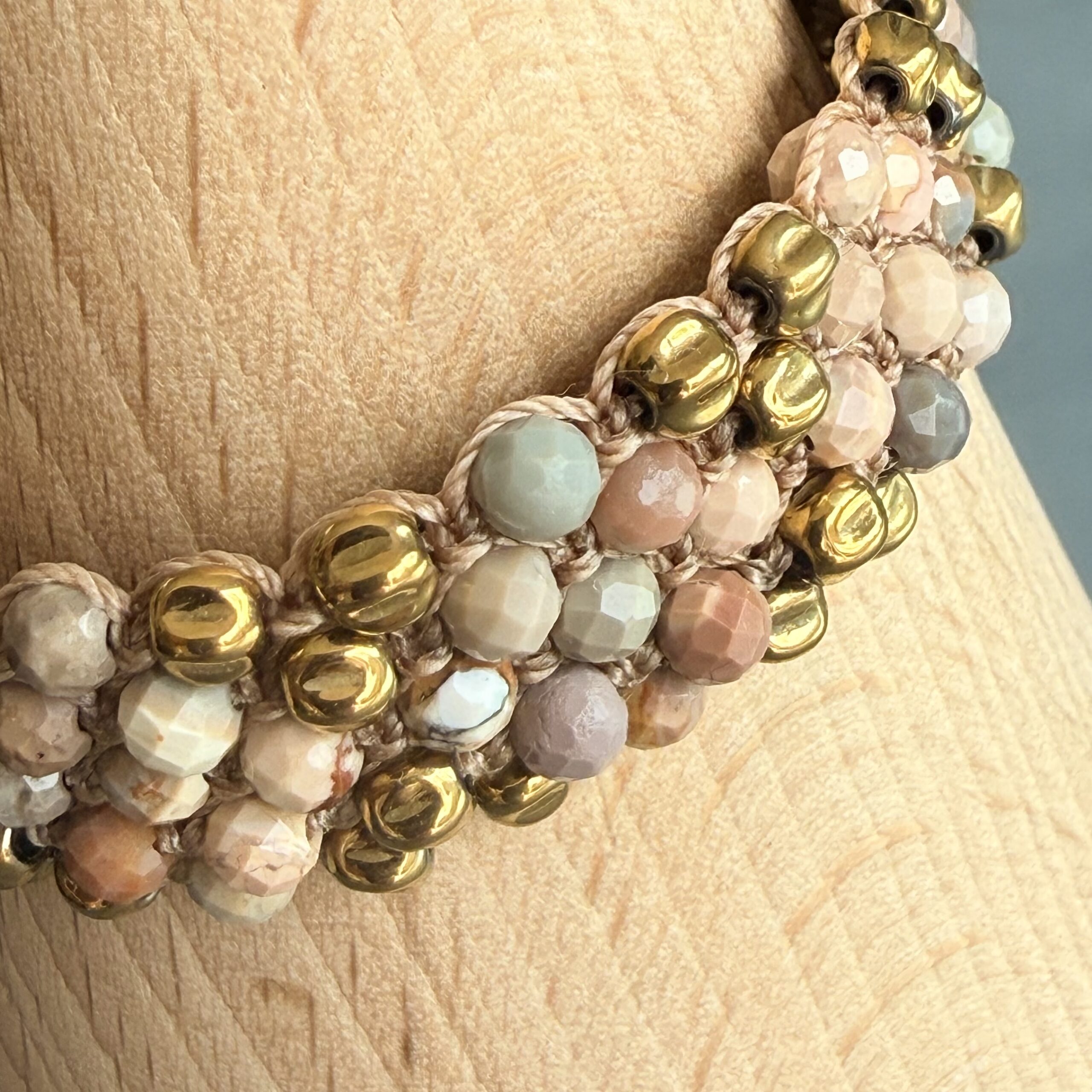 Manchette macramé agate pastel-3