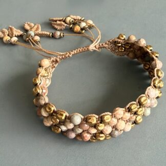 Manchette macramé agate pastel