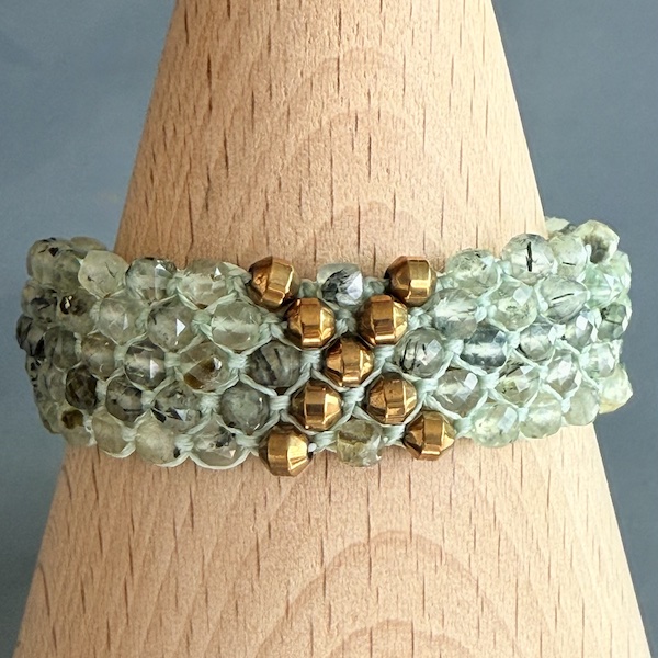 Manchette macramé préhnite-2