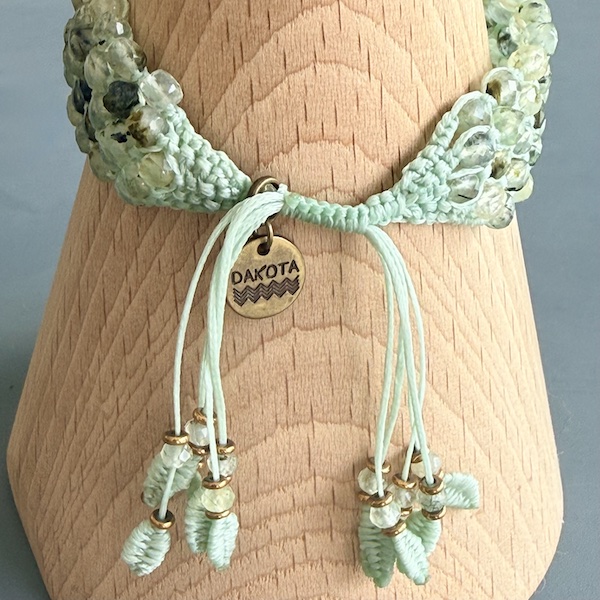 Manchette macramé préhnite-3