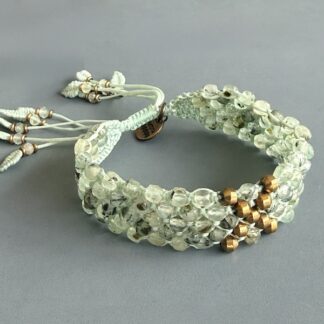 Manchette macramé préhnite