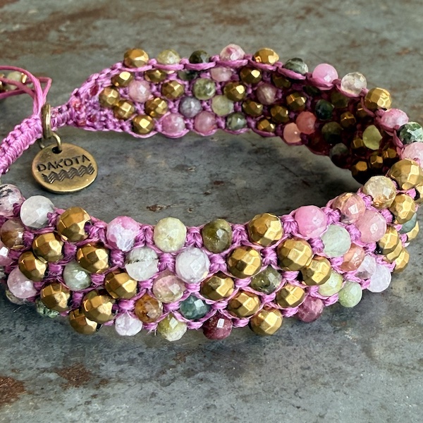 Manchette macramé tourmaline-2