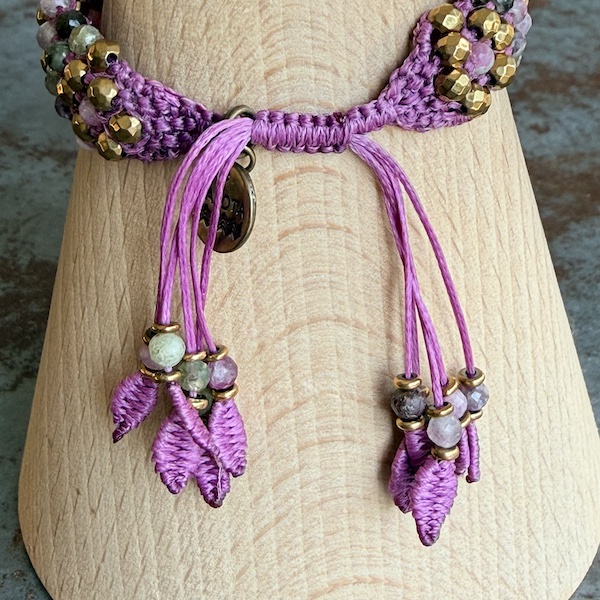 Manchette macramé tourmaline-4