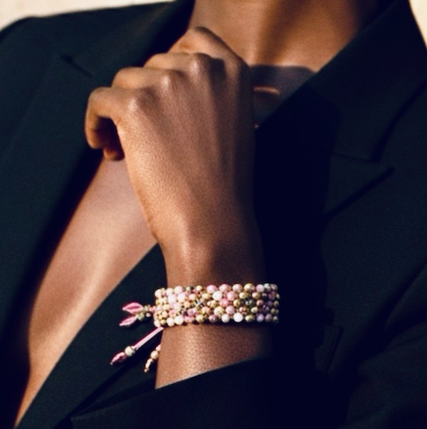 Manchette macramé tourmaline