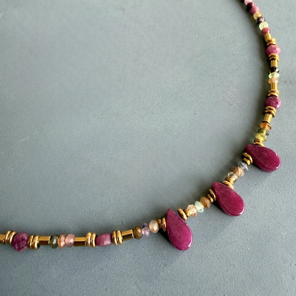 Ras du cou TOPA 42 cm en tourmaline-1