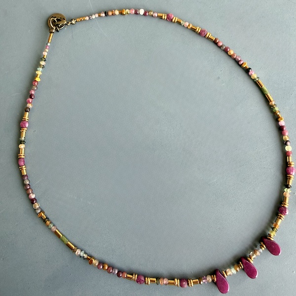 Ras du cou TOPA 42 cm en tourmaline