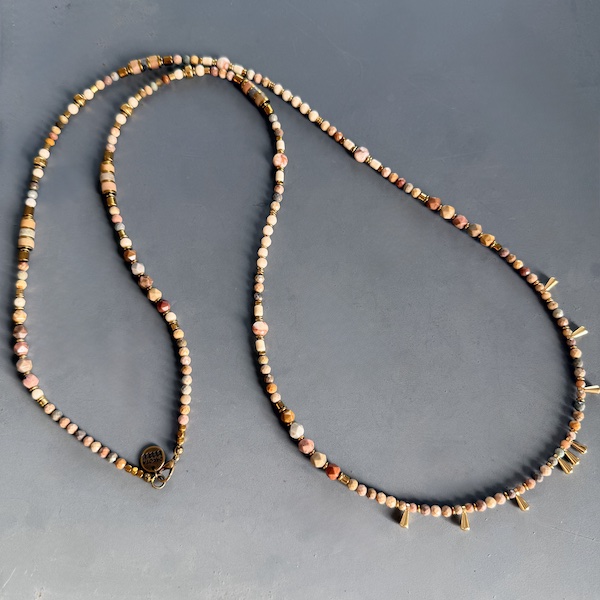 Sautoir TANKA 109 cm en agate pastel-2