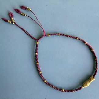 Bracelet de cheville HOGAN en macramé bordeaux