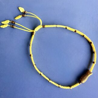 Bracelet de cheville HOGAN en macramé jaune