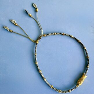 Bracelet de cheville HOGAN en macramé kaki