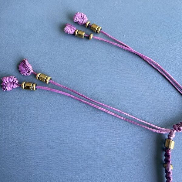 Bracelet de cheville HOGAN en macramé mauve-2
