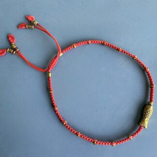 Bracelet de cheville HOGAN en macramé rouge