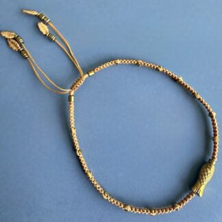 Bracelet de cheville HOGAN en macramé safran