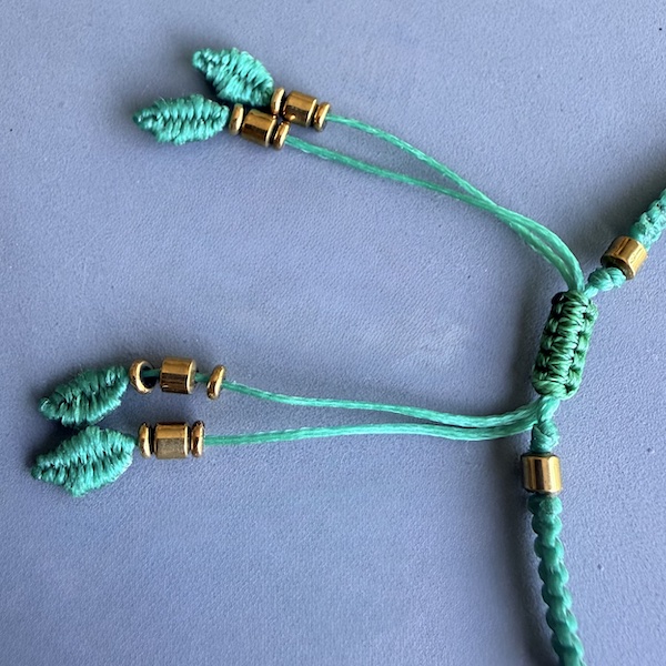 Bracelet de cheville HOGAN en macramé vert-2