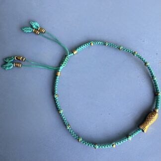 Bracelet de cheville HOGAN en macramé vert