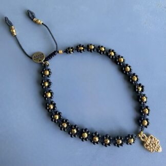 Bracelet de cheville WAKA en obsidienne