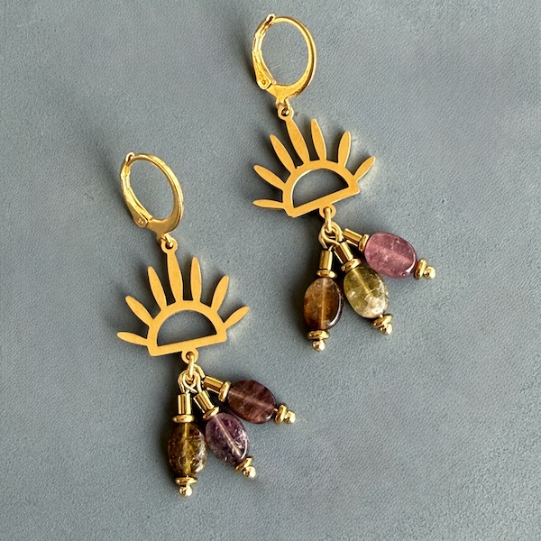 Boucles d'oreilles OWI 1154 en tourmaline-2