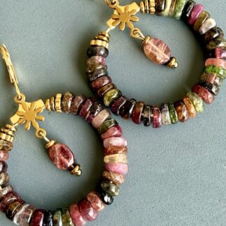Boucles d'oreilles OWI 1156 créoles en tourmaline-1