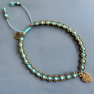 Bracelet de cheville WAKA en howlite turquoise