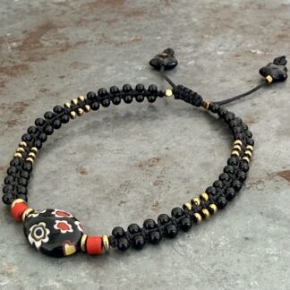 Bracelet macramé en spinelle et millefiori de Murano-1