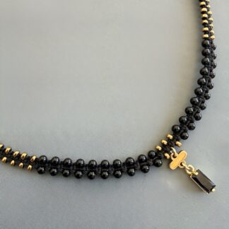 Collier macramé 41 :55 cm en spinelle-1