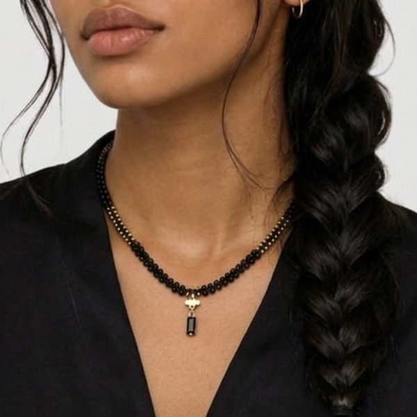 Collier macramé 40 /55 cm en spinelle – Image 5